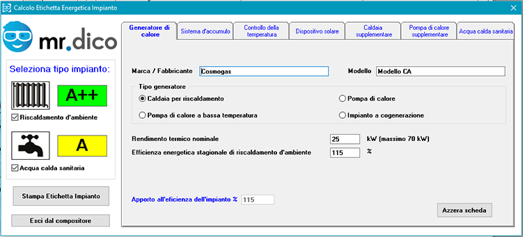 dichiarazio di conformità etichetta impianto