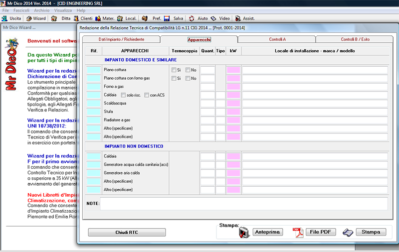 dichiarazio di conformità Wizard RTC