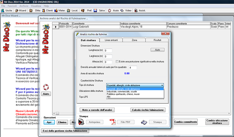 dichiarazio di conformità Valutazione rischio fulminazione
