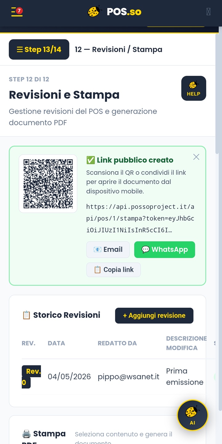 POS.so — Stampa del POS con firme FEA da smartphone
