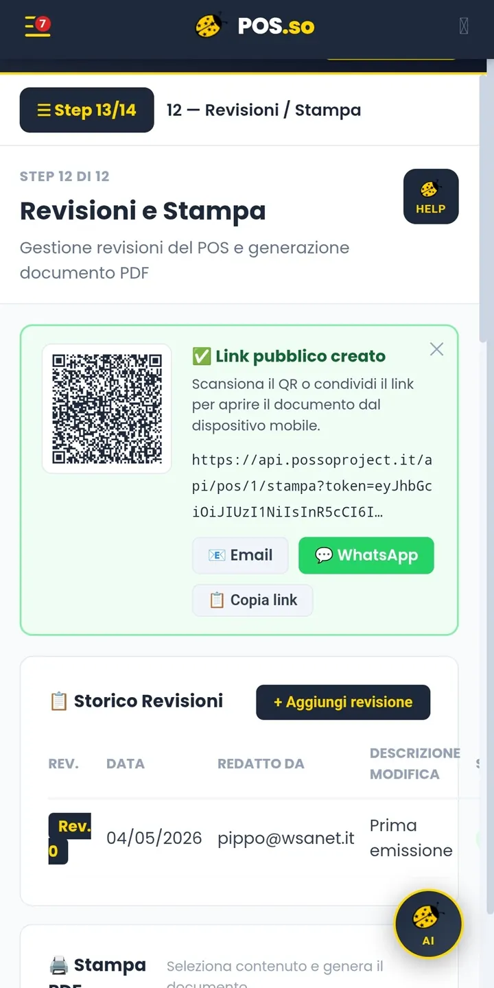 POS.so — Stampa del POS con firme FEA da smartphone