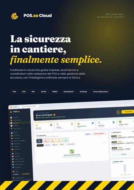 Copertina della brochure 2026 di POS.so Cloud: la sicurezza in cantiere, finalmente semplice